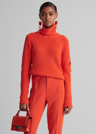 Sueter Ralph Lauren Mujer Naranjas Claro - Ribbed Cashmere Turtleneck - JQTYL1837